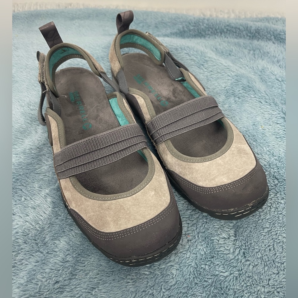 MERRELL Mimosa Ginger Mary Jane Shoes Hiking Flats Drizzle Gray Women's Size 7 - Picture 2 of 13